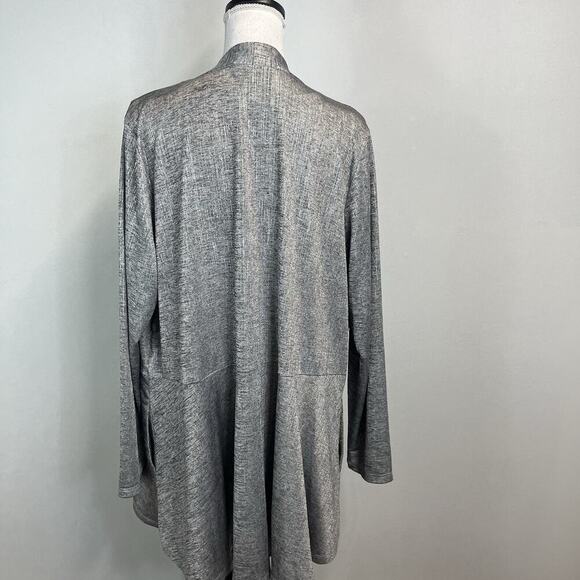 Susan Graver Cardigan Jacket & Tank Set size Extra Large Silver Gray Stretch - Picture 8 of 10